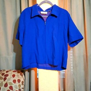 Business casual zip front top